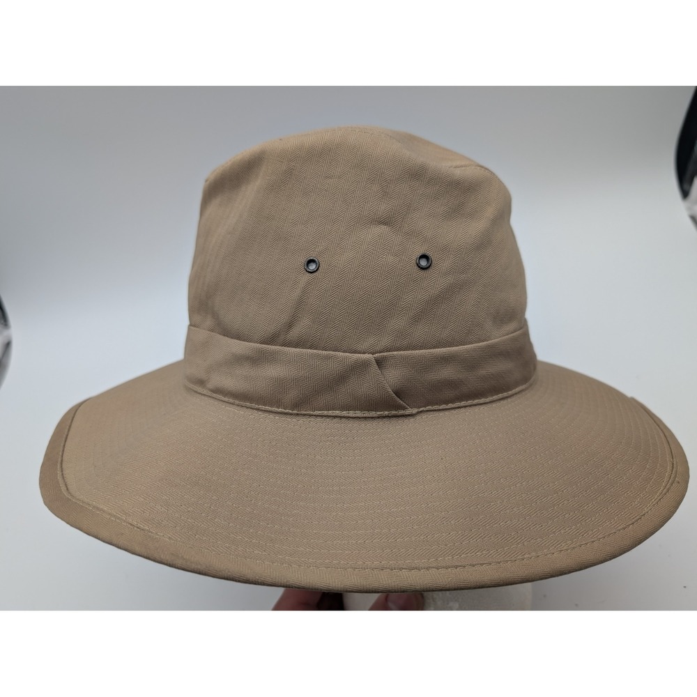 Banana Republic Safari Hat Tan Herringbone Wide Brim Mens Large Vintage Style